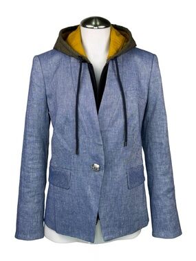 $695 VERONICA BEARD "Fiona" Dickey Blazer Jacket Sz 6 Blue